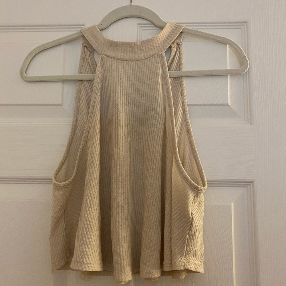 TRENDY HIGH NECK RIBBED TANK